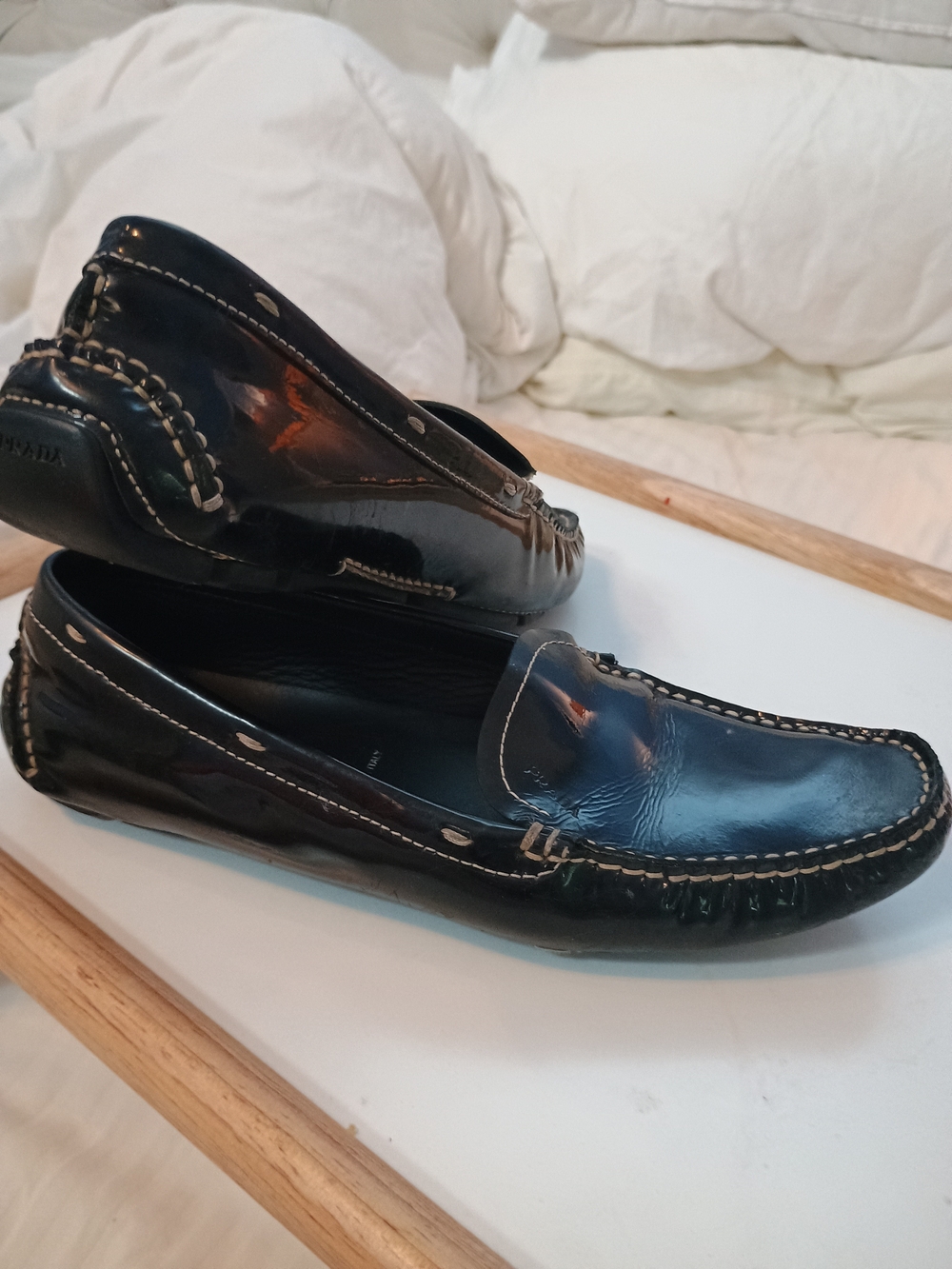 Prada Driving Loafers Used But Still Have Some Wear Left! Comfortable 7 Ladies. - Picture 2 of 3